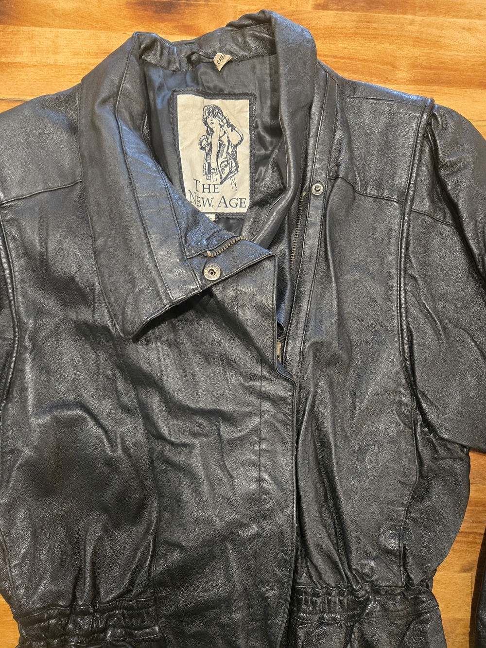 Vintage Women's 80's 90's Black Leather Jacket the New Age